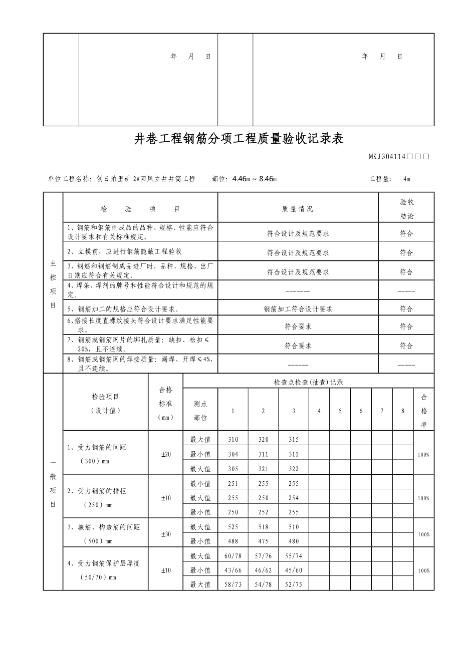 最新井巷工程钢筋分项工程质量验收记录表.doc_第2页