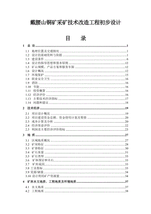 戴腰山铜矿采矿技术改造工程初步设计.doc