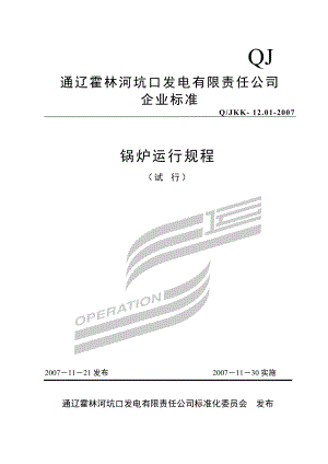发电公司企业标准 锅炉运行最终规程.doc