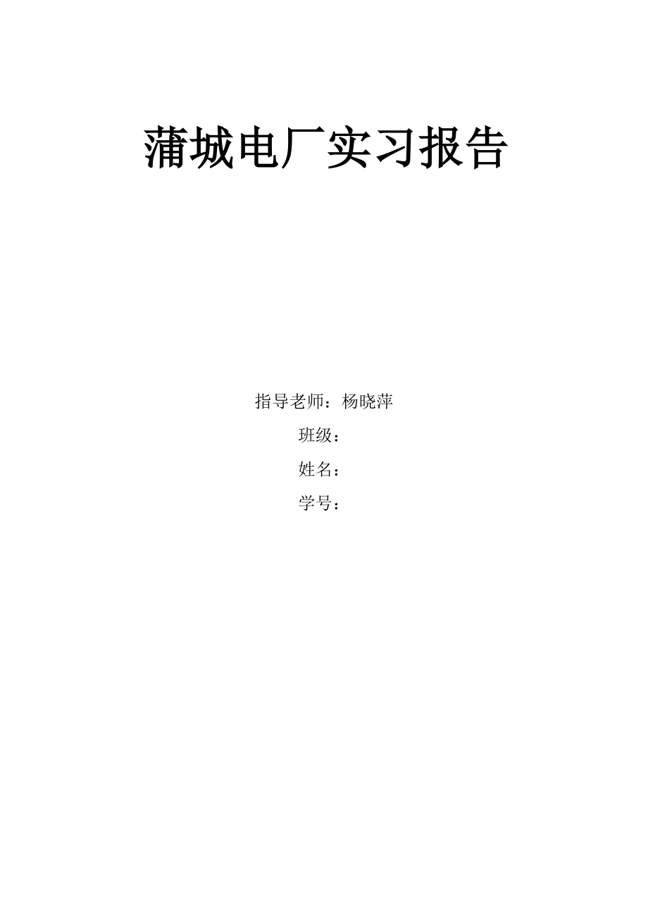 蒲城电厂实习报告.doc_第1页