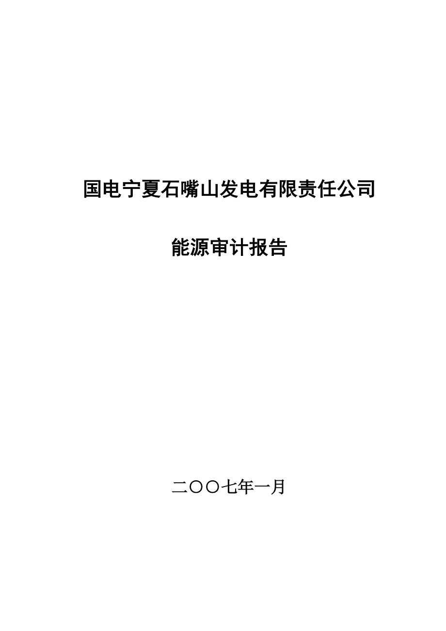 国电宁夏石嘴山发电有限责任公司能源审计报告.doc_第1页