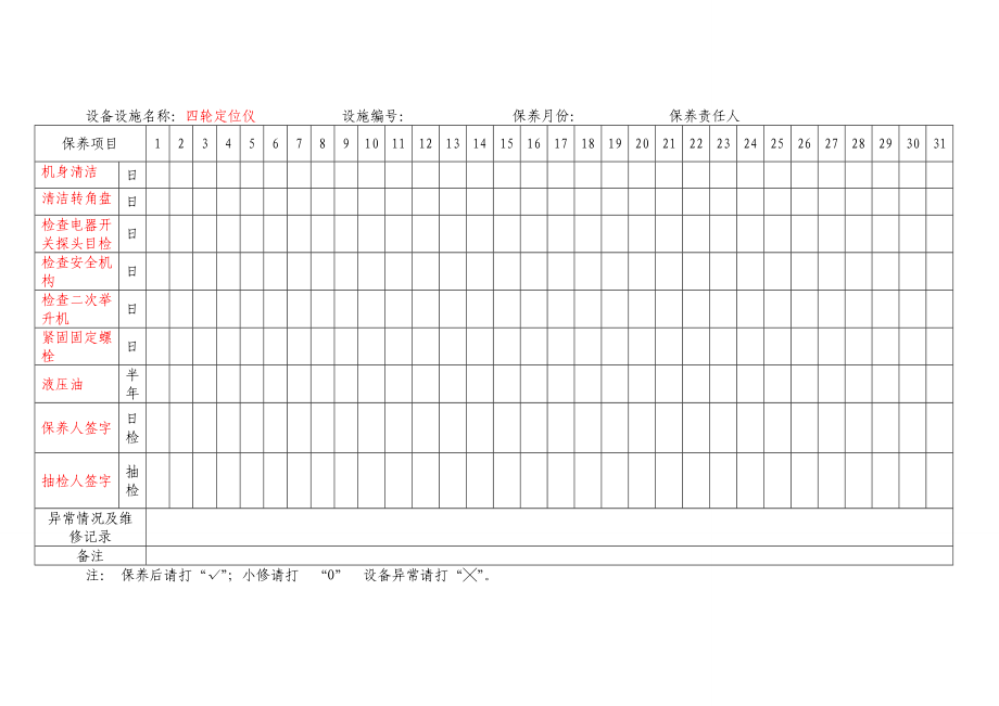 汽车维修设备保养记录.doc_第2页