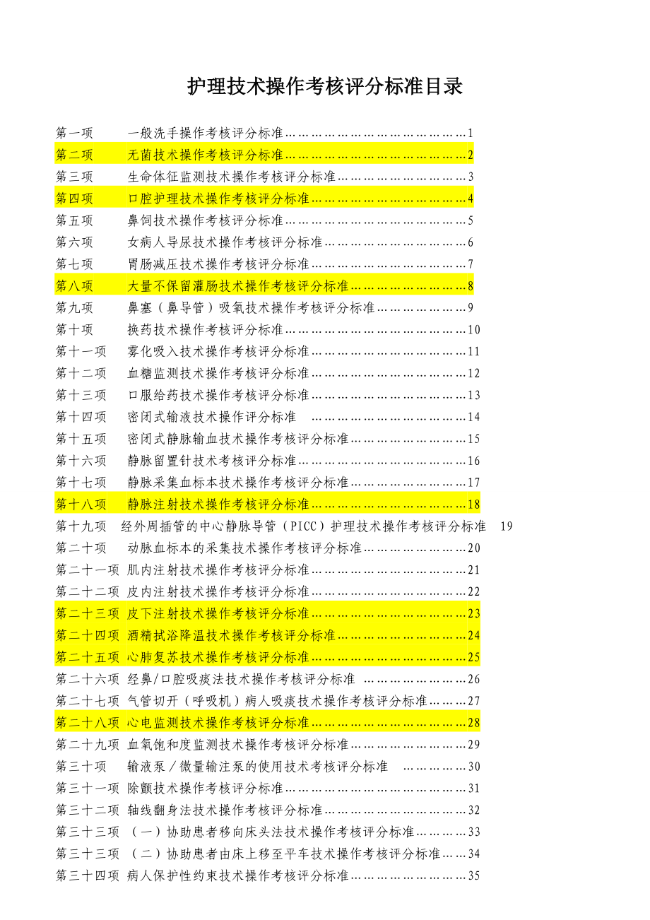 护理基础操作评分标准.doc_第1页