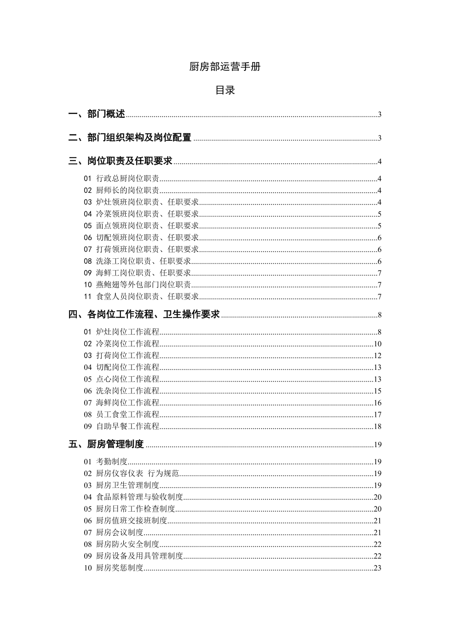 好丽登国际商务酒店厨房运营管理手册.doc_第1页