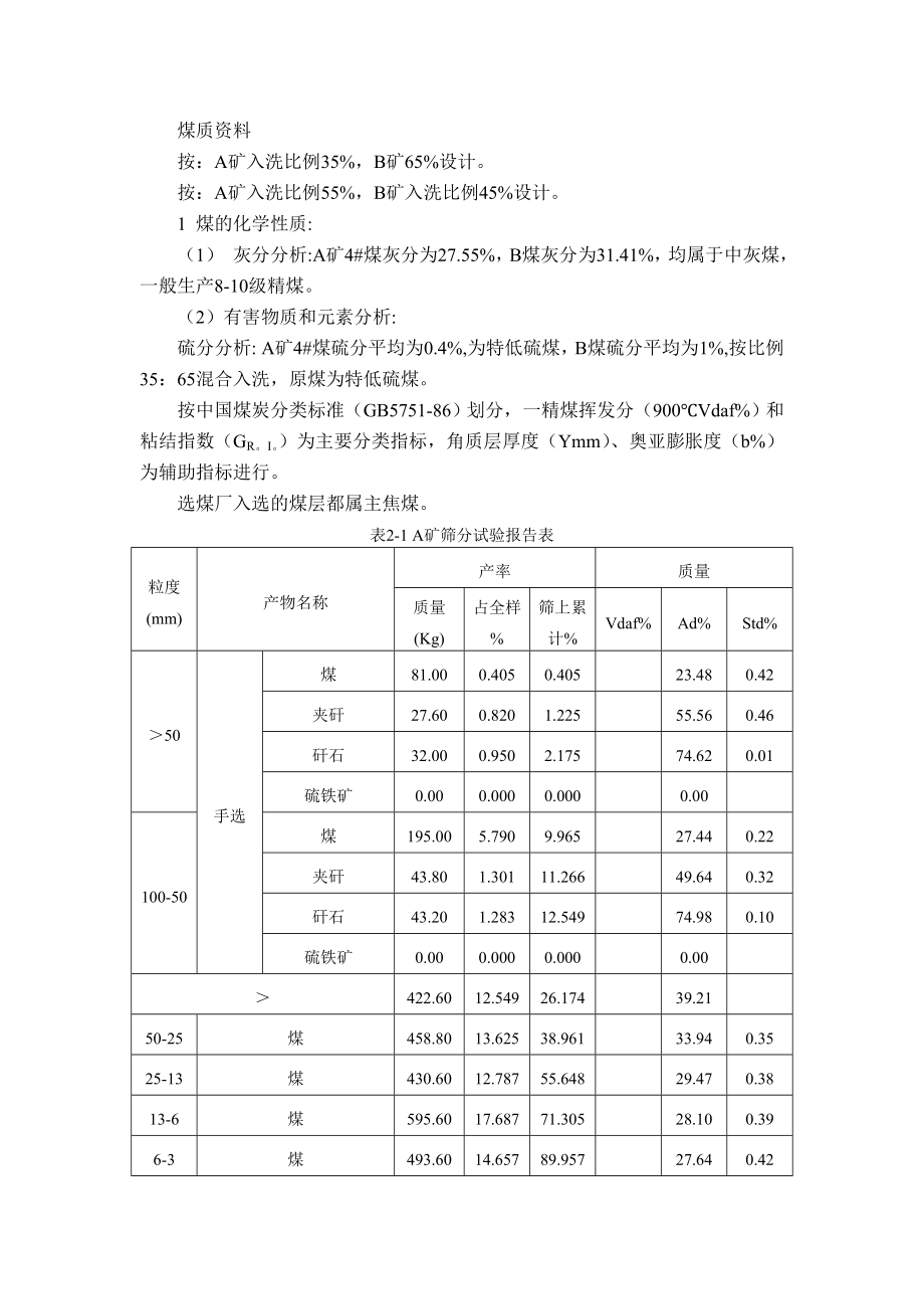 374.F 2.6Mta炼焦煤选煤厂初步设计(CAD图纸联系本人)资料.doc_第1页