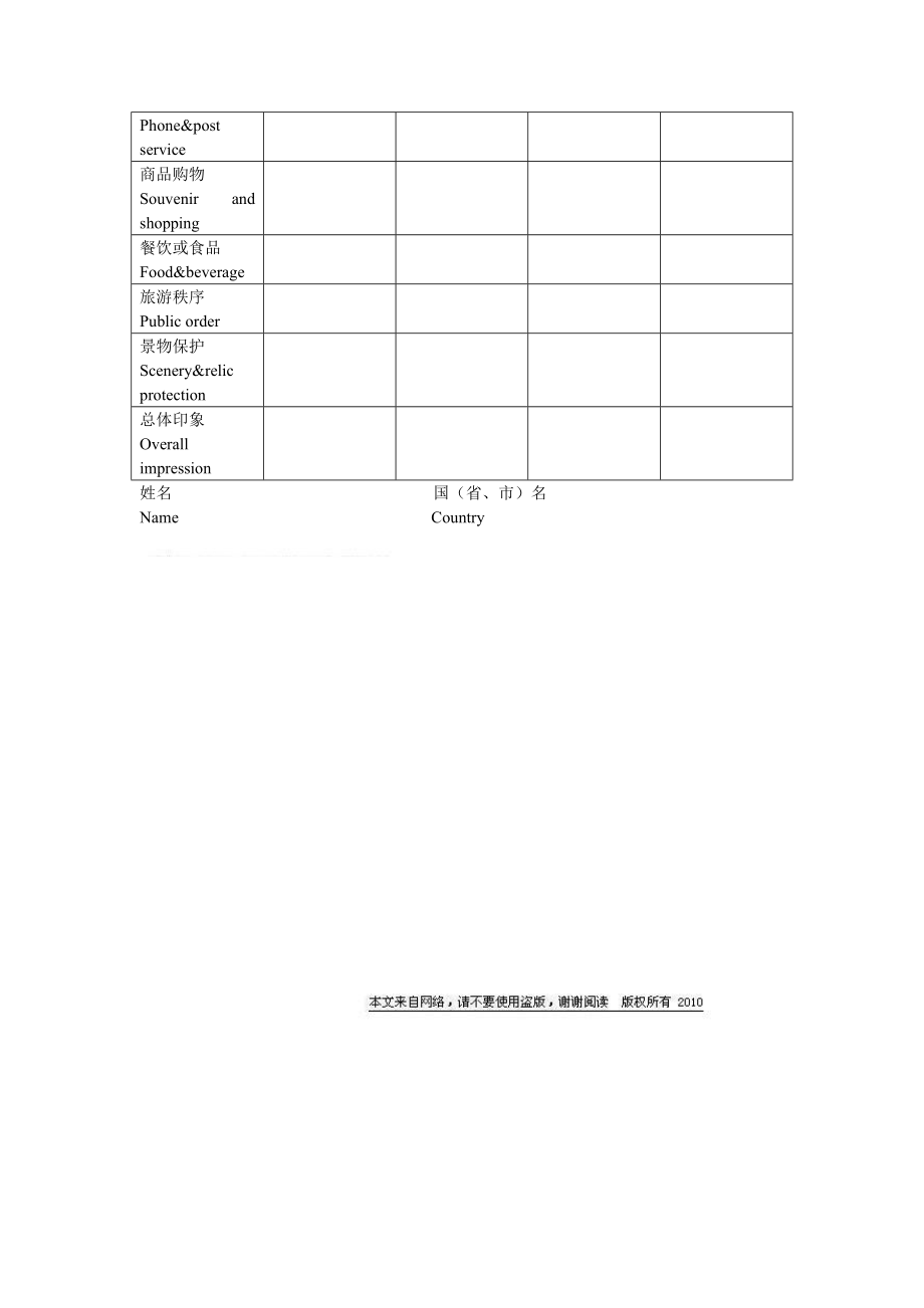 旅游景区游客意见调查表.doc_第2页