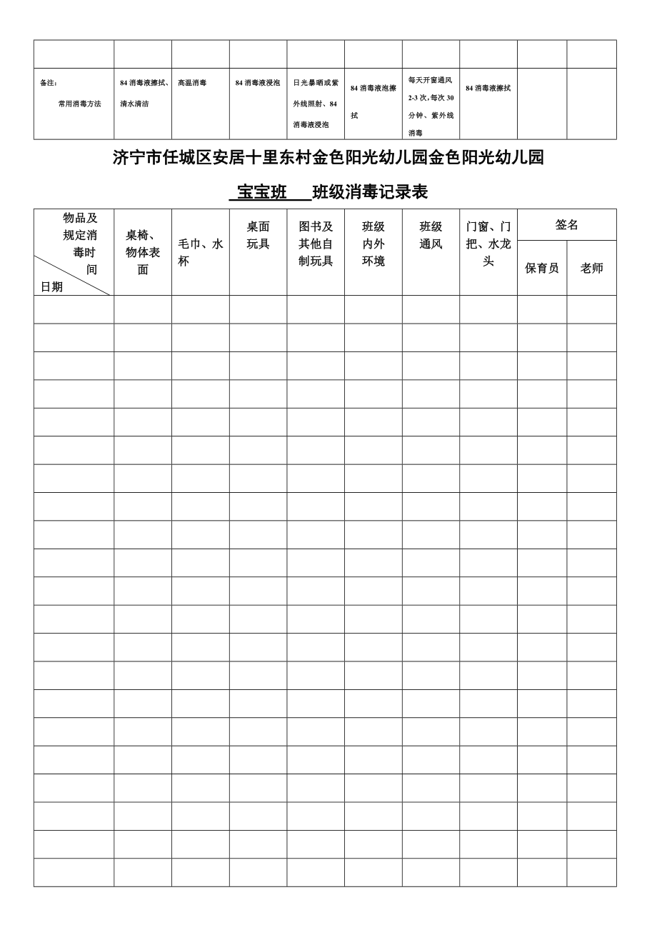 最新幼儿园消毒记录表.doc_第2页