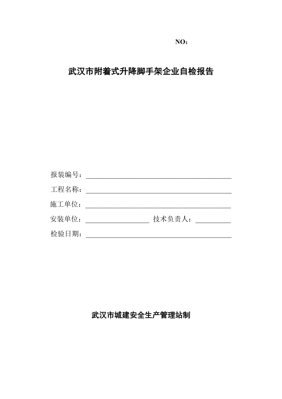 武汉市附着式升降脚手架企业自检报告.doc_第1页