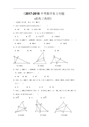 最新数学中考复习专题直角三角形.doc