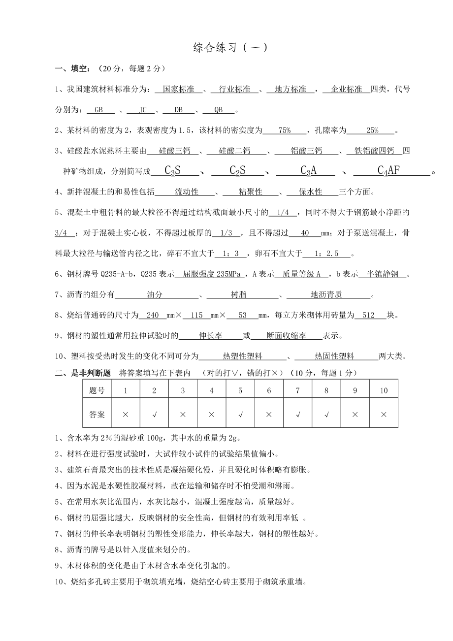 材料员考试答案讲解.doc_第1页