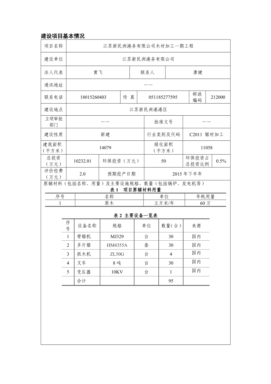 江苏新民洲港务有限公司木材加工区一期工程（报告表）.doc_第2页