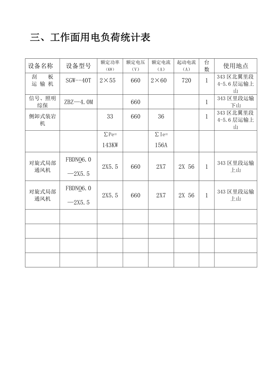 煤矿层运输上山掘进工作面供电设计说明书.doc_第3页