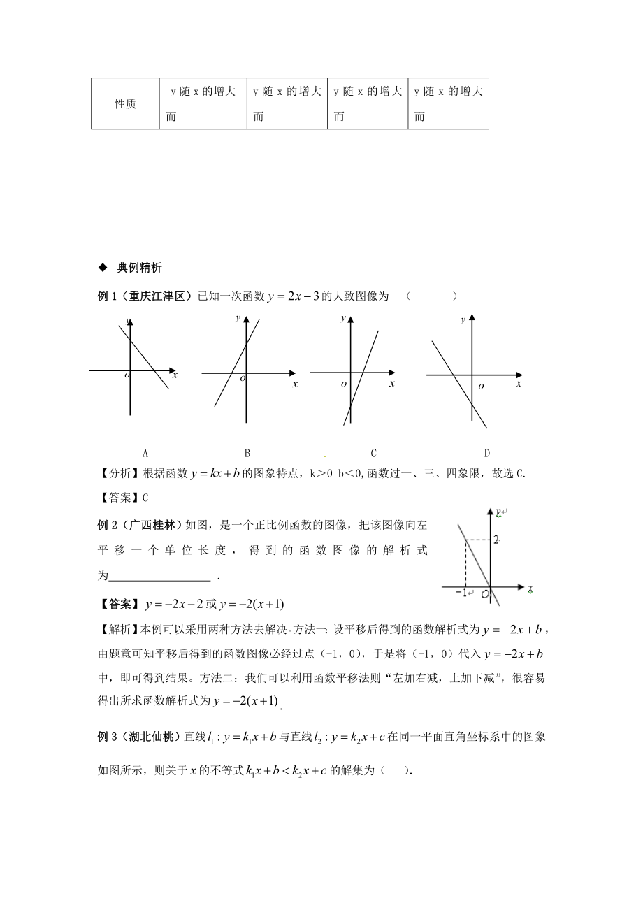 最新人教版中考数学专题复习一次函数讲义与习题练习(含答案).doc_第3页