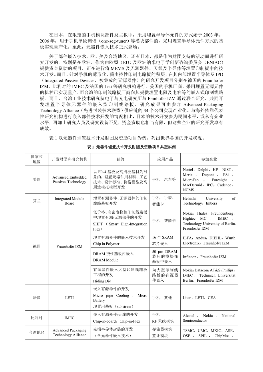 埋置无源元件和有源元件技术开发现状和发展趋势.doc_第2页