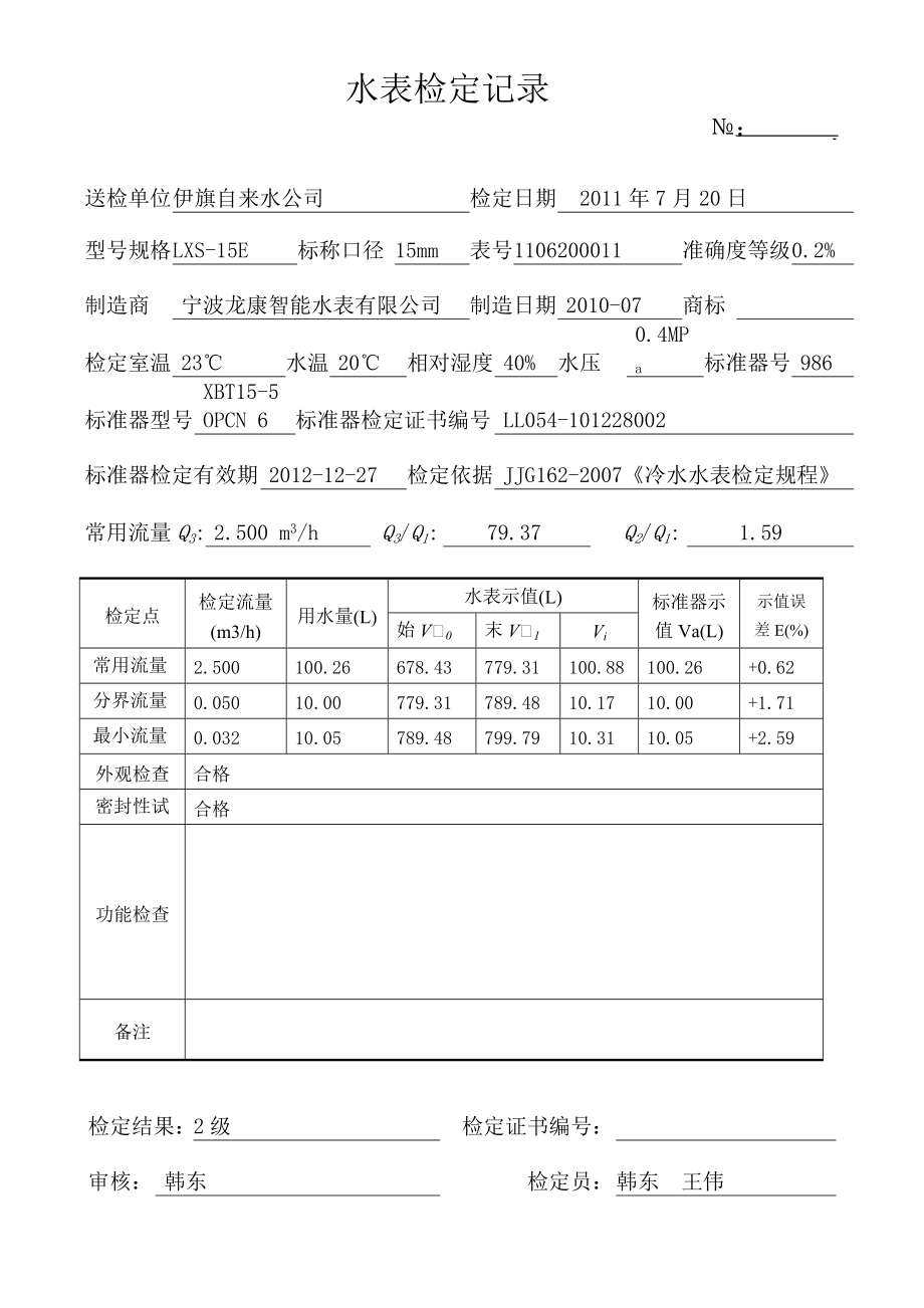 【精品】水表检定记录.doc_第3页