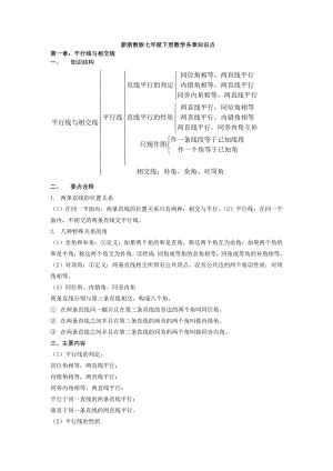 最新新浙教版七年级数学下册各章知识点汇总.doc