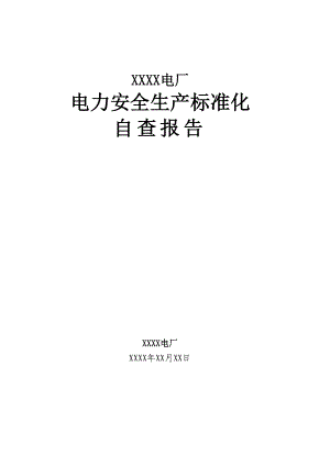 电厂电力安全生产标准化自查报告.doc