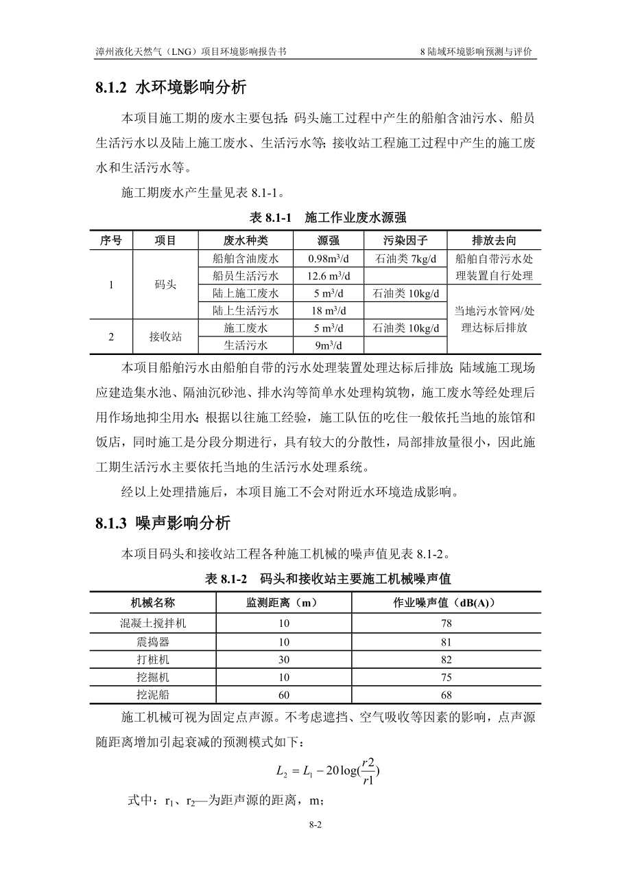 环境影响评价报告全本公示简介：8 陆域环境影响预测与评价（接收站项目1029） .doc_第2页