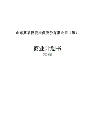 某投资担保公司商业计划书.doc