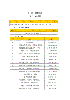 电气技术有限公司标准通信网络机柜生产项目施工组织设计.doc