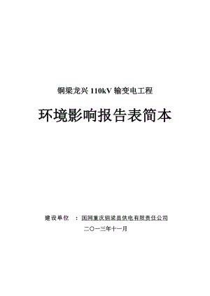 铜梁龙兴110kV输变电工程环境影响评价报告书.doc