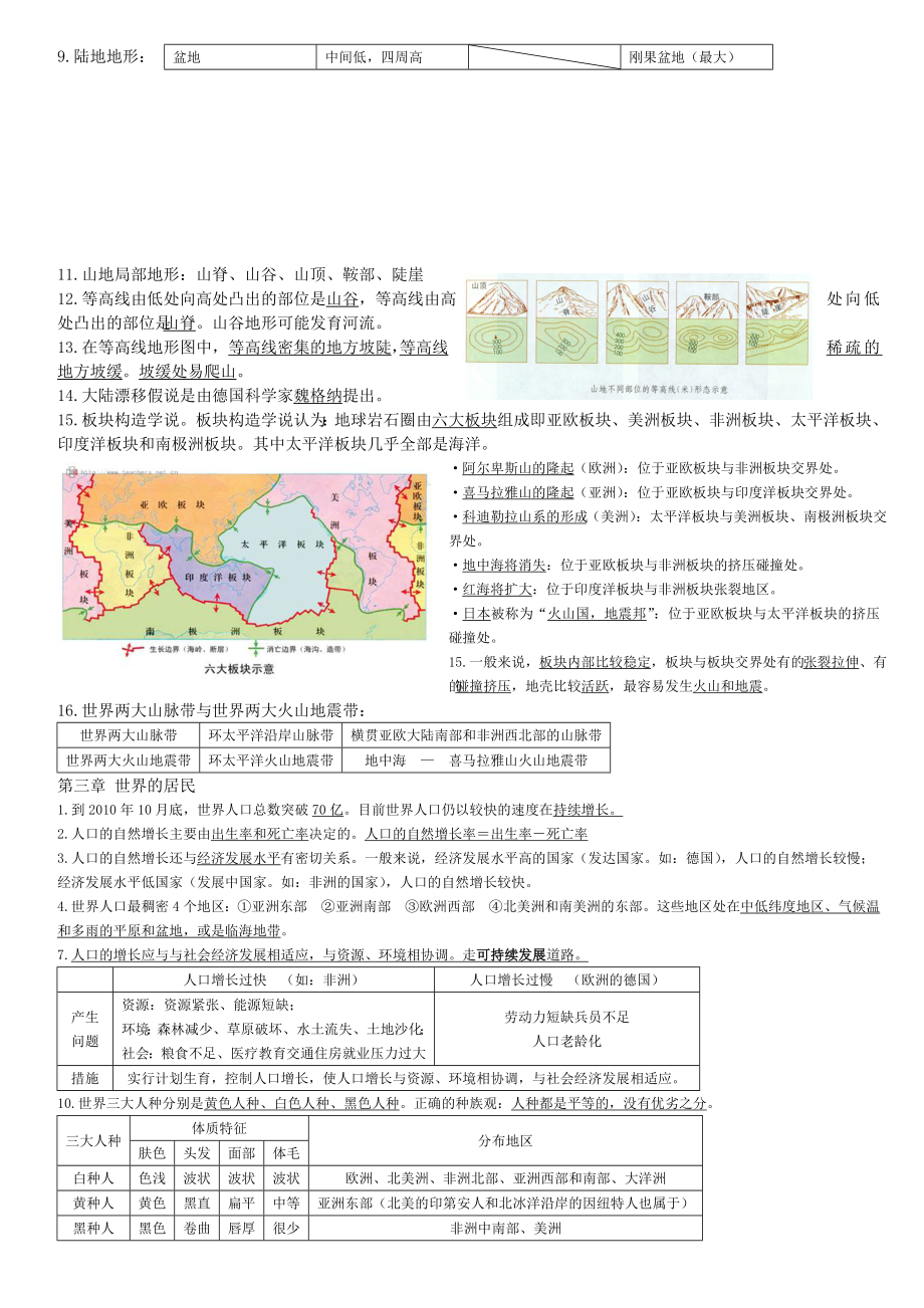 湘教版七年级地理上册期末复习资料.doc_第2页