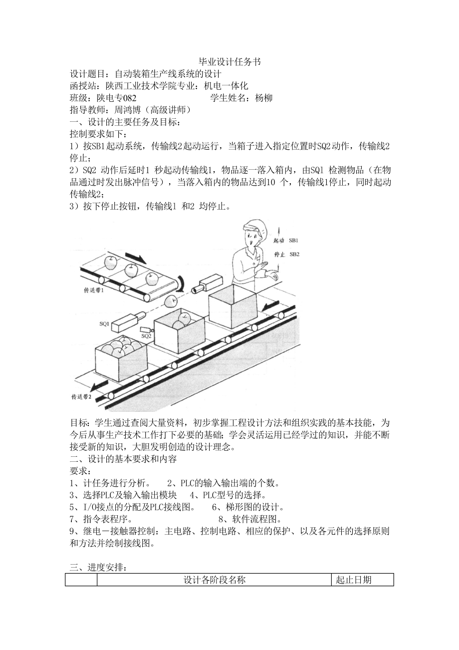 自动装箱生产线系统设计设计论文说明书.doc_第1页