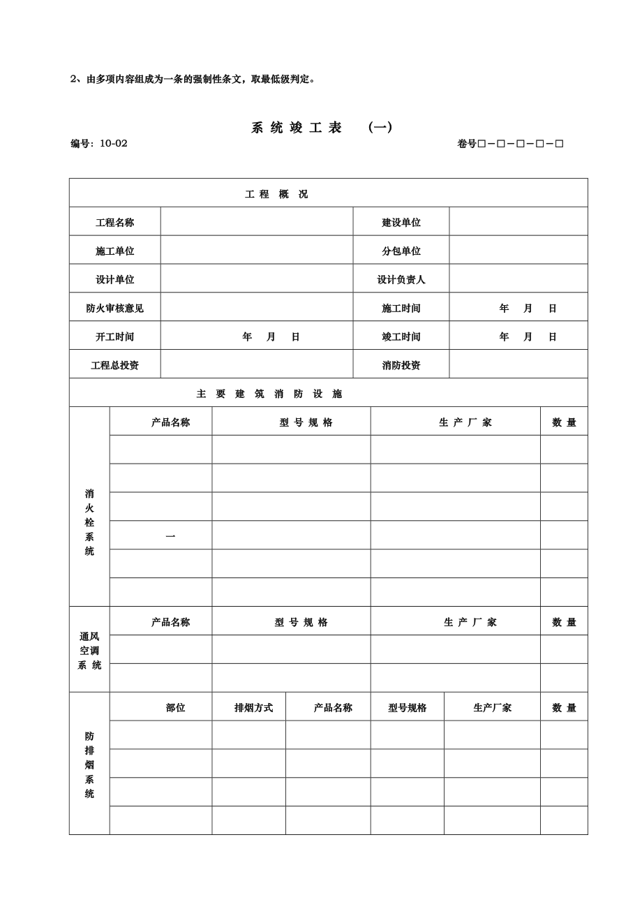 消防工程强制性条文检查记录文本.doc_第3页