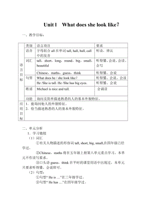 湘少版小学英语五年级上册全册教案.doc