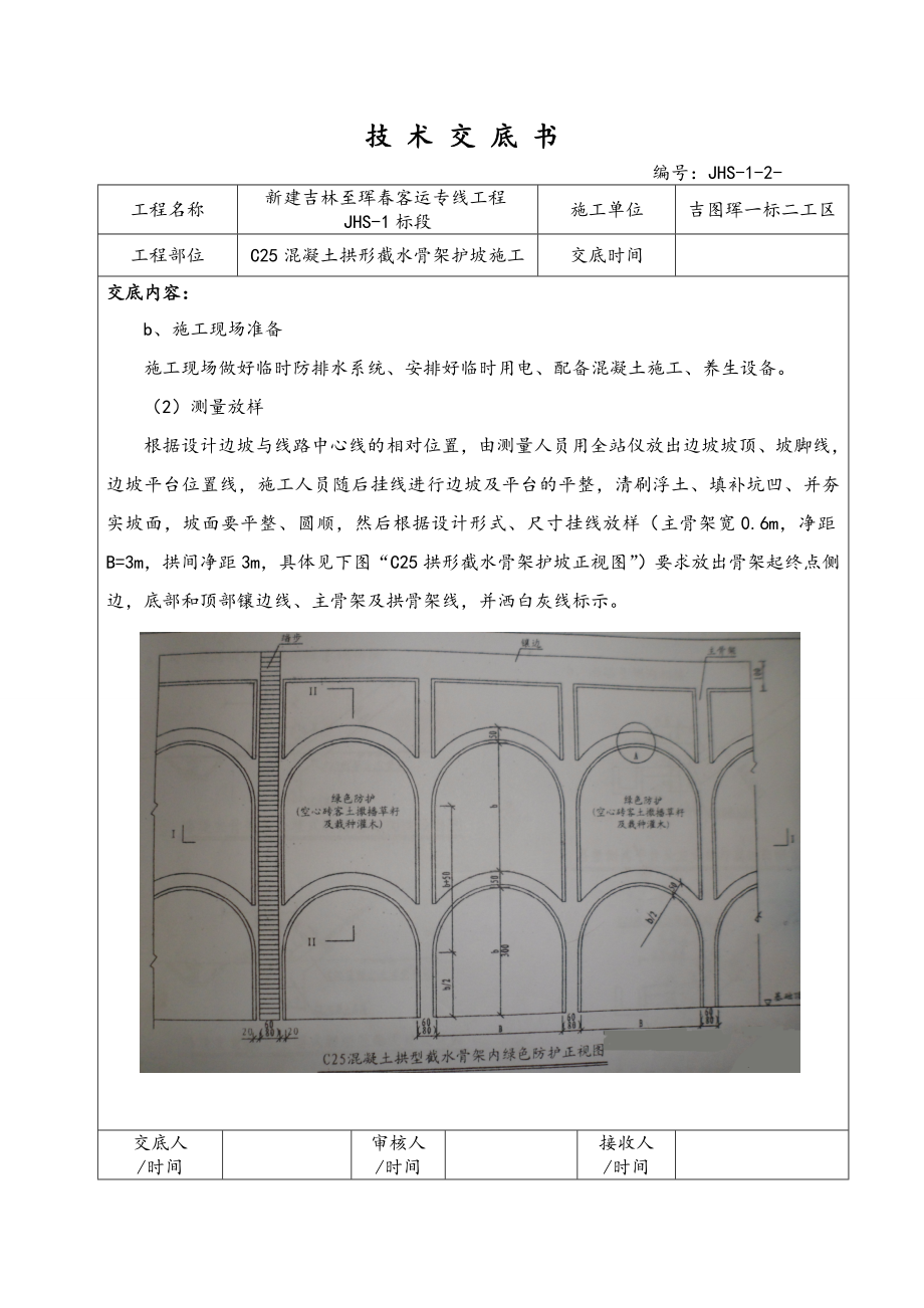 混凝土拱形骨架护坡施工技术交底大全.doc_第3页