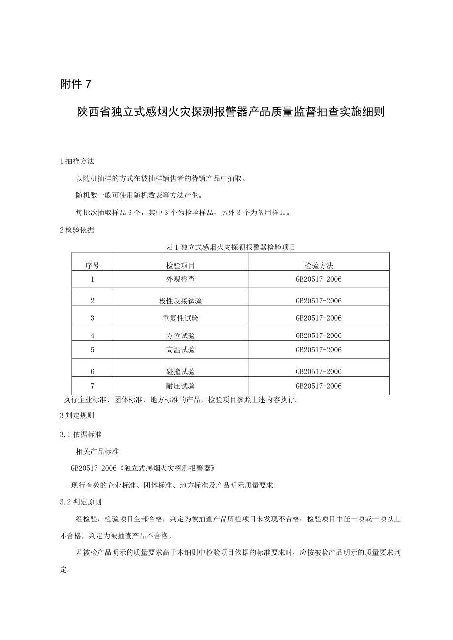 2023陕西省独立式感烟火灾探测报警器产品质量监督抽查实施细则.docx_第1页