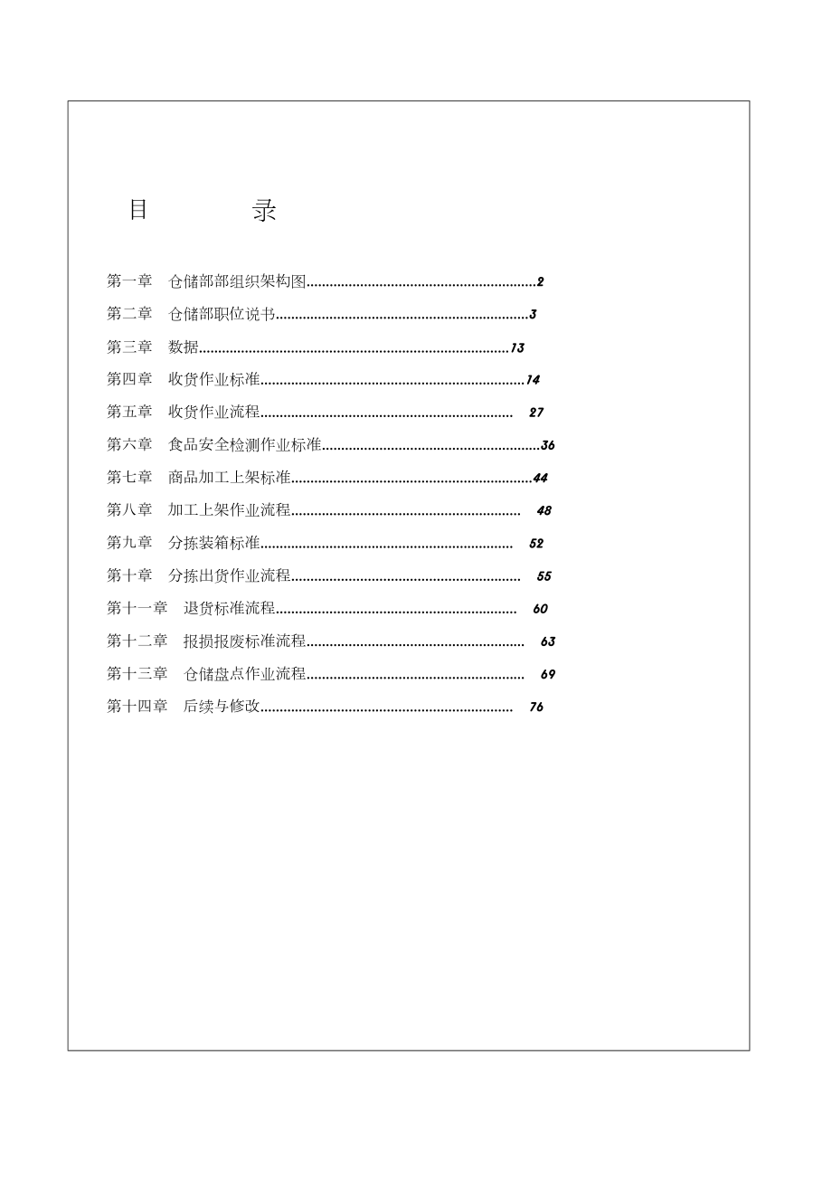 物流部仓储标准流程作业指导书.doc_第1页