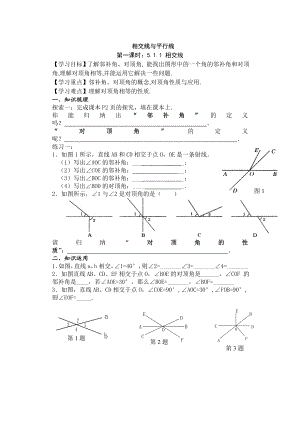 相交线与平行线导学案.doc