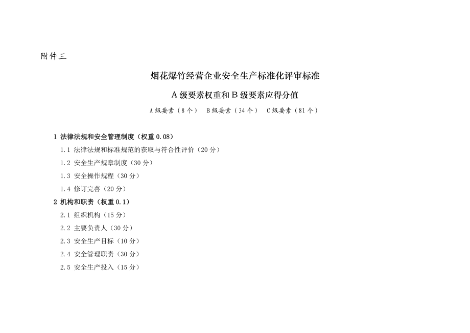 烟花爆竹经营企业安全生产标准化评审标准.doc_第1页