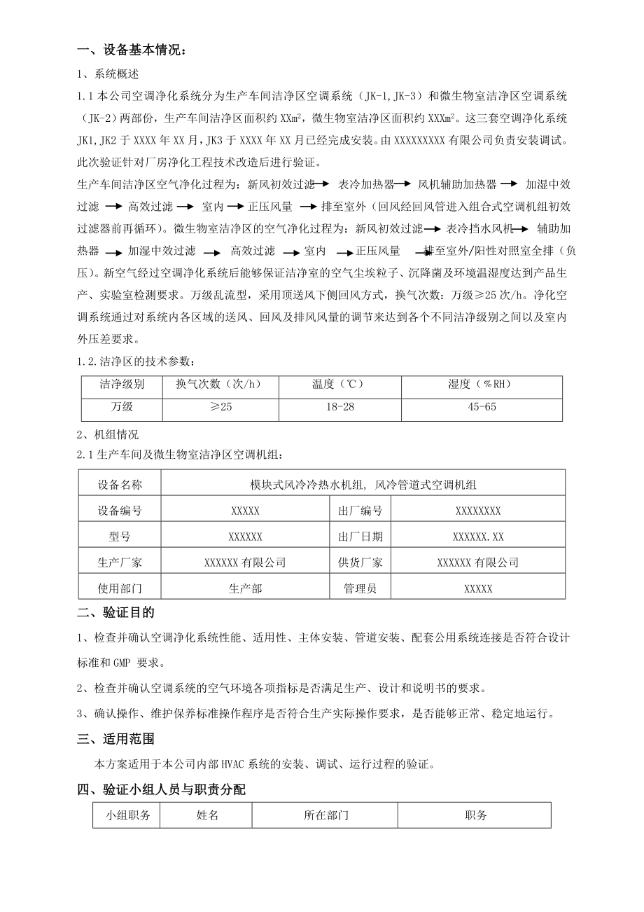 洁净室空调净化系统验证方案(通过BSI和华光审核).doc_第2页