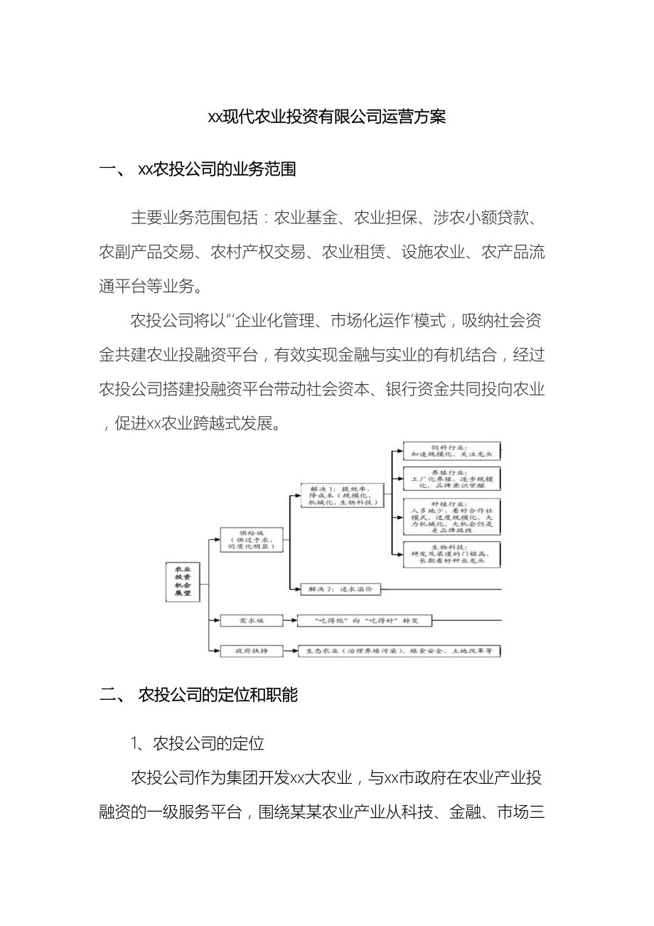 现代农业公司投资发展有限公司运营方案模板.docx_第2页