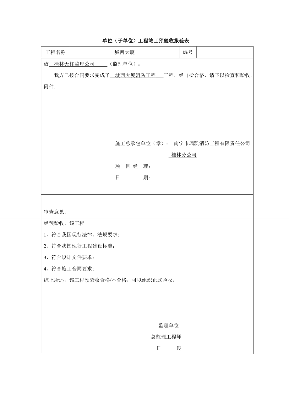 火灾消防工程整套竣工资料.doc_第1页