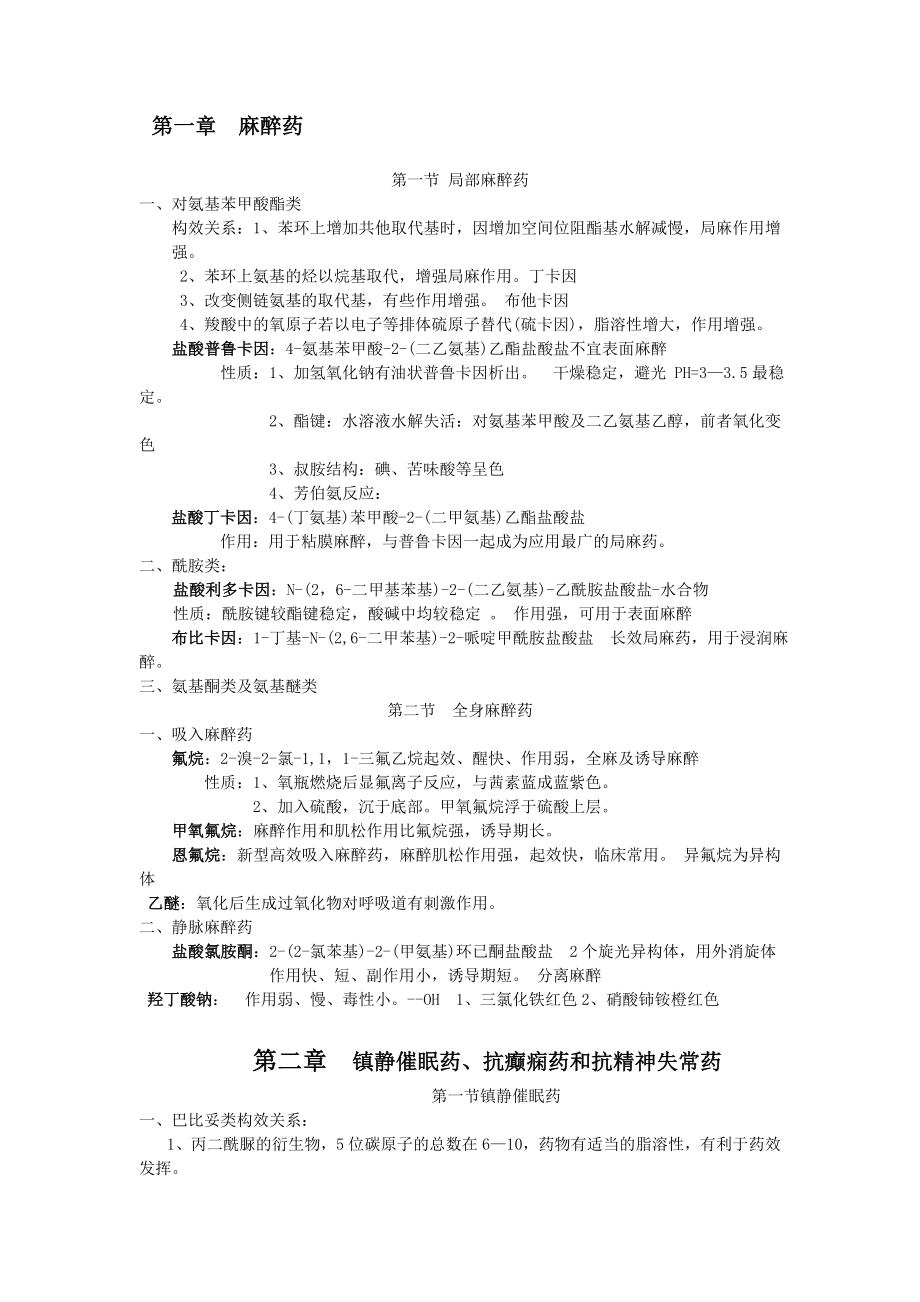 药物化学知识点总结复习整合资料(全).doc_第1页