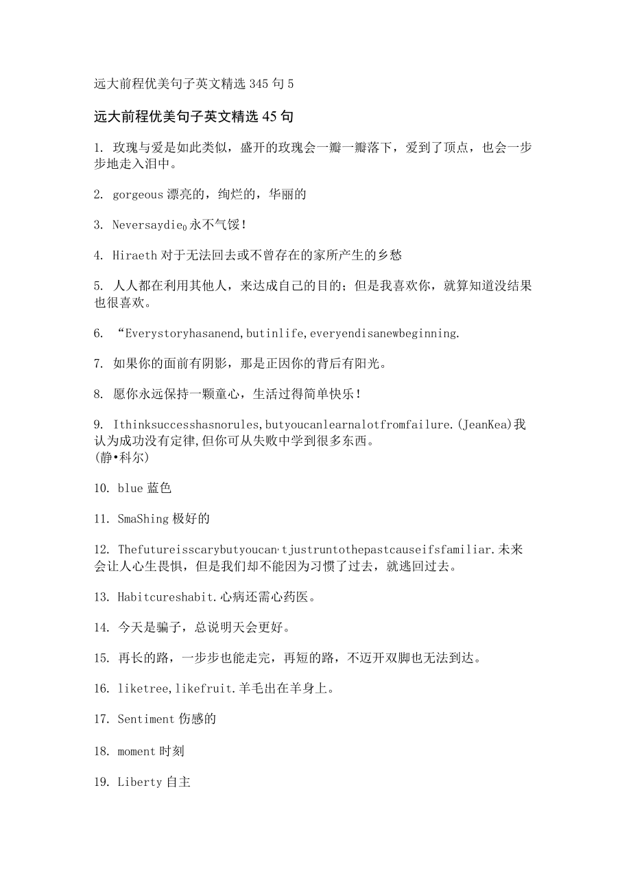 远大前程优美句子英文精选345句.docx_第1页