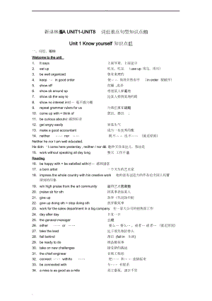 牛津译林九年级上学期英语知识点汇总.docx