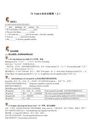 牛津译林版英语七年级上册Unit-6知识点精讲(上).doc