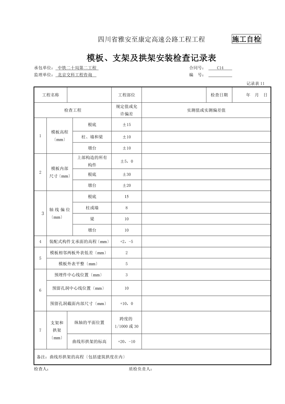 混凝土护栏检表及记录表.doc_第3页