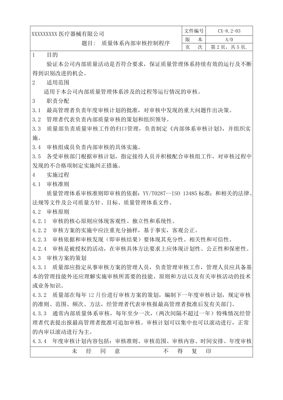 质量体系内部审核控制程序资料.doc_第2页