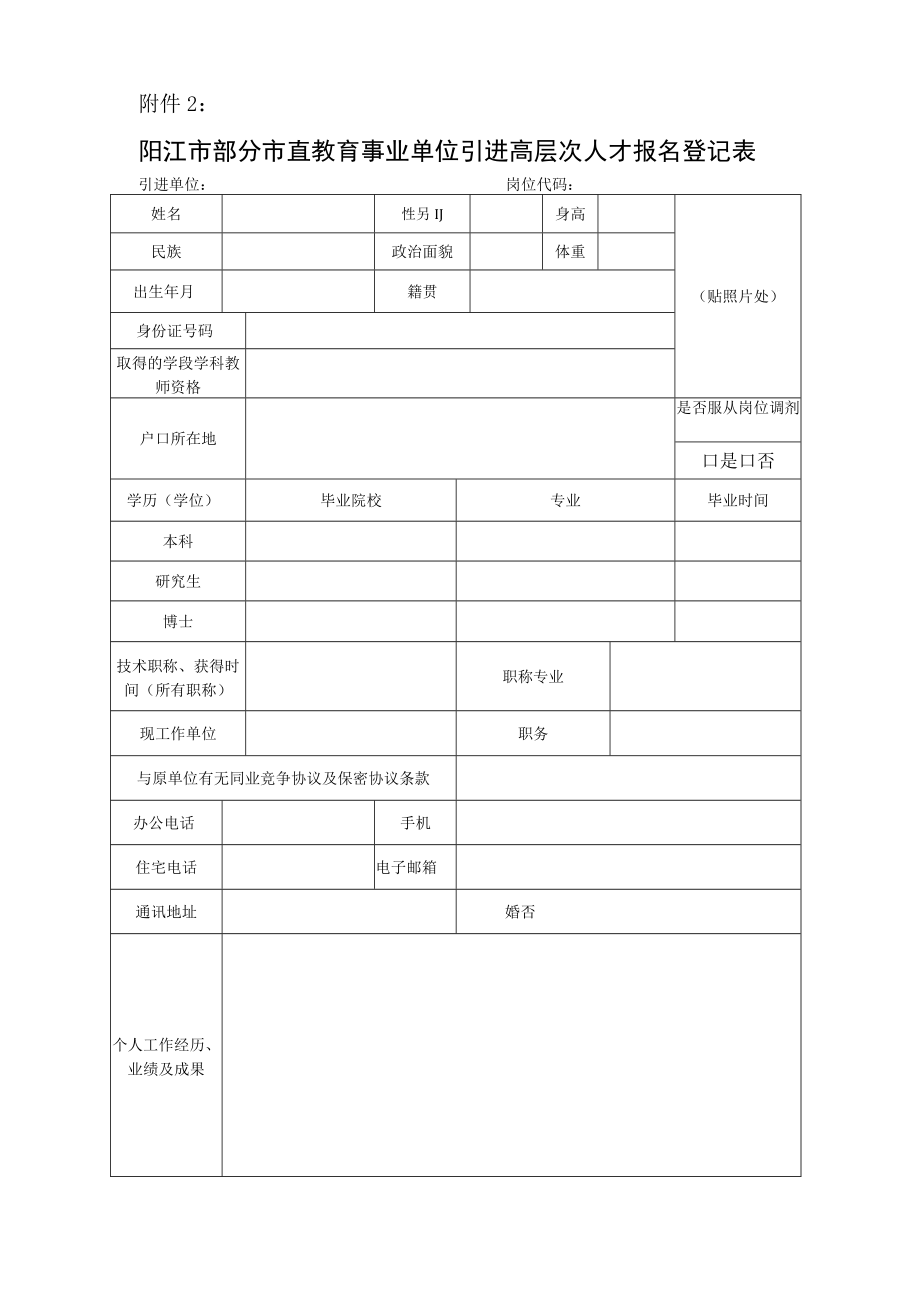 阳江市公开招聘报名登记表.docx_第1页