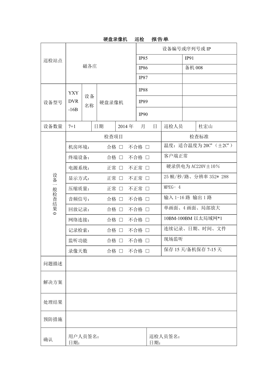 维护巡检报告新单资料.doc_第1页