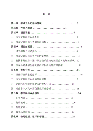 设立汽车担保公司可行性研究报告.doc