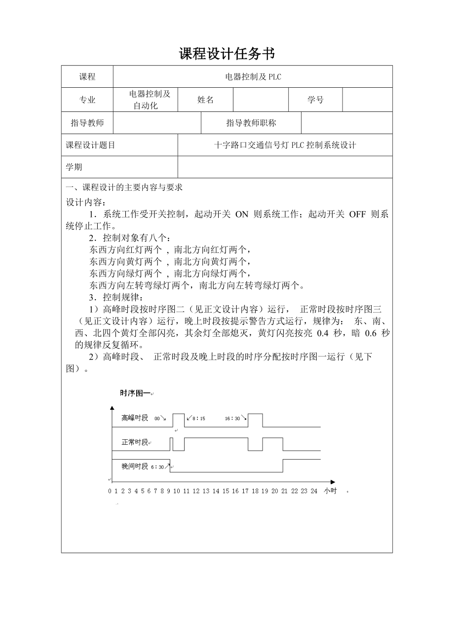 十字路口交通信号灯PLC控制系统设计（毕业论文）.doc_第1页