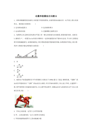 高三物理动量和能量综合问题习题.doc