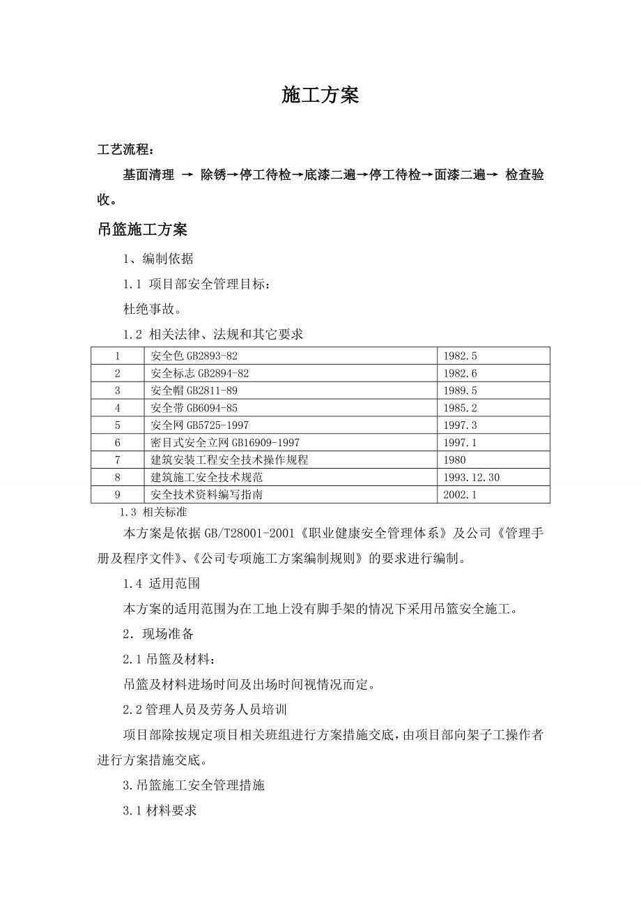 防腐施工方案(吊篮)分析.doc_第1页