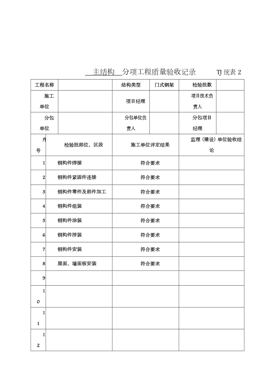 钢结构工程竣工验收资料模板.doc_第1页